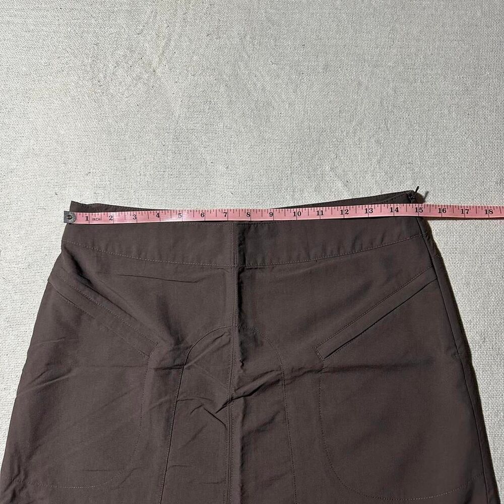 Royal Robbins Women's 4 Brown Nylon Midi Skirt with Side Zippers - Picture 5 of 6
